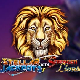 Official Jackpots logo: Stellar Jackpots with Serengeti Lions by Lightning Box Game at Ringospin Casino